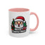 Christmas Mug - Merry Christmas White & Black Text Santa Trees Presents