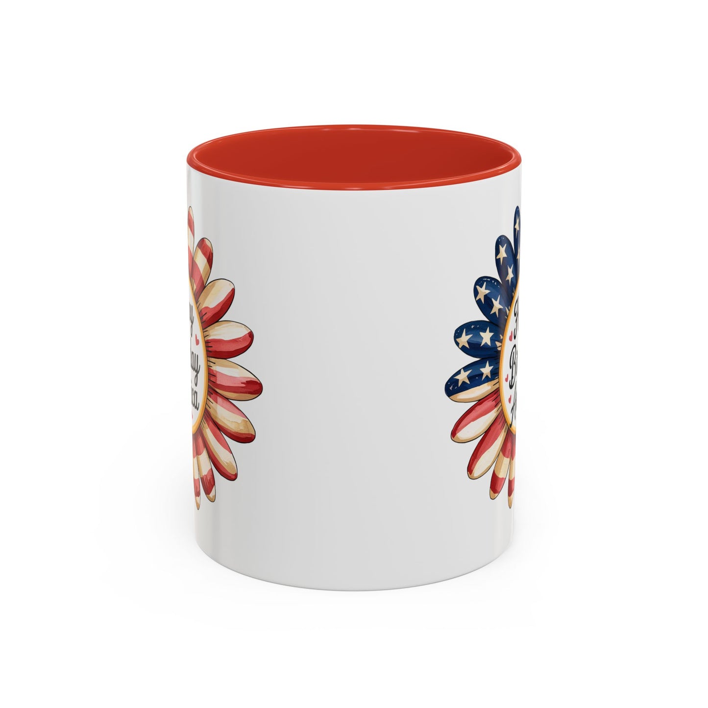 4th of July Mug - Happy Birthday America Sunflower