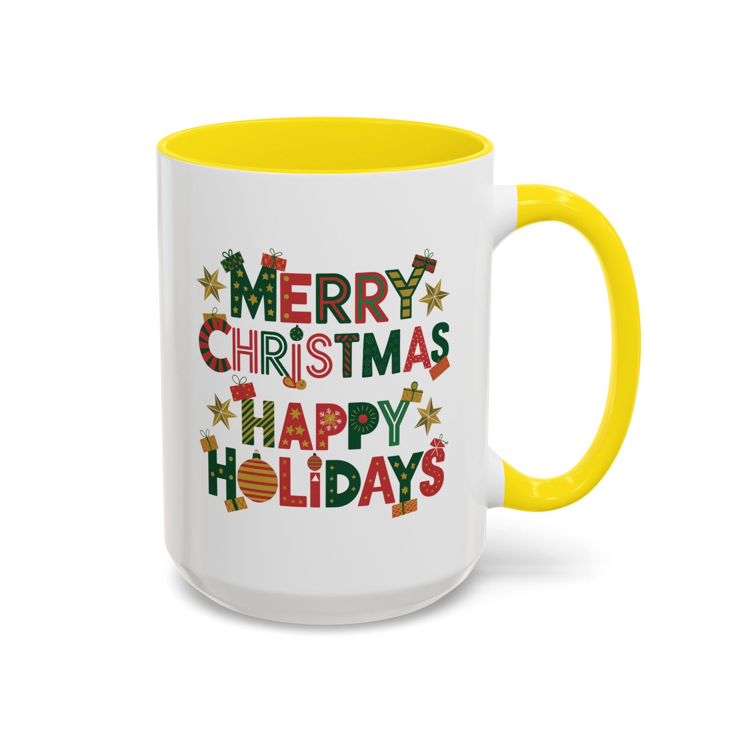 Christmas Mug - Merry Christmas Happy Holidays Decorative Text