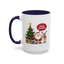Christmas Mug - Happy Holidays Callout Santa Tree Presents Reindeer