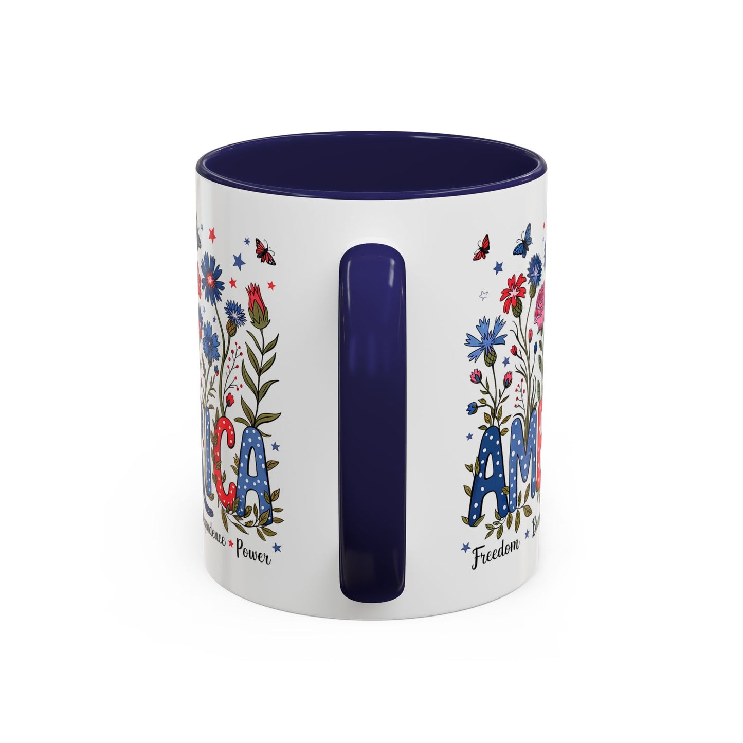 4th of July Mug - Floral America Patriotic