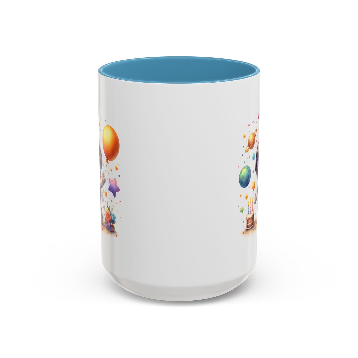 Birthday Mug - Happy Birthday Astronaut, Cake & Balloon