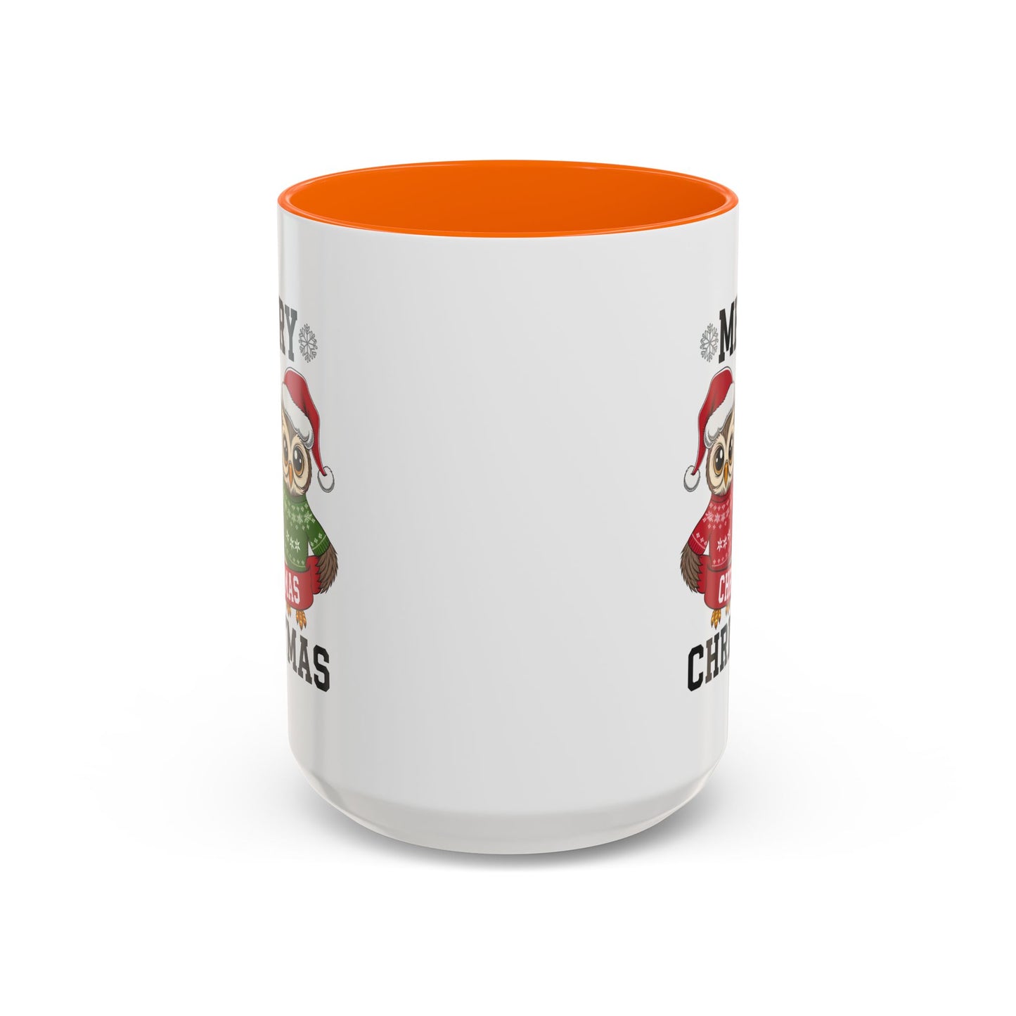 Christmas Mug - Merry Christmas Black Text Owls