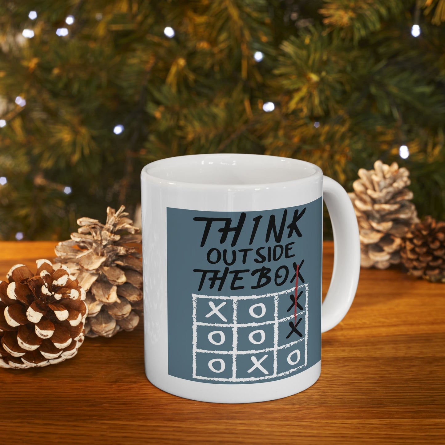 Motivation Mug - Think Outside The Box Naughts & Crosses