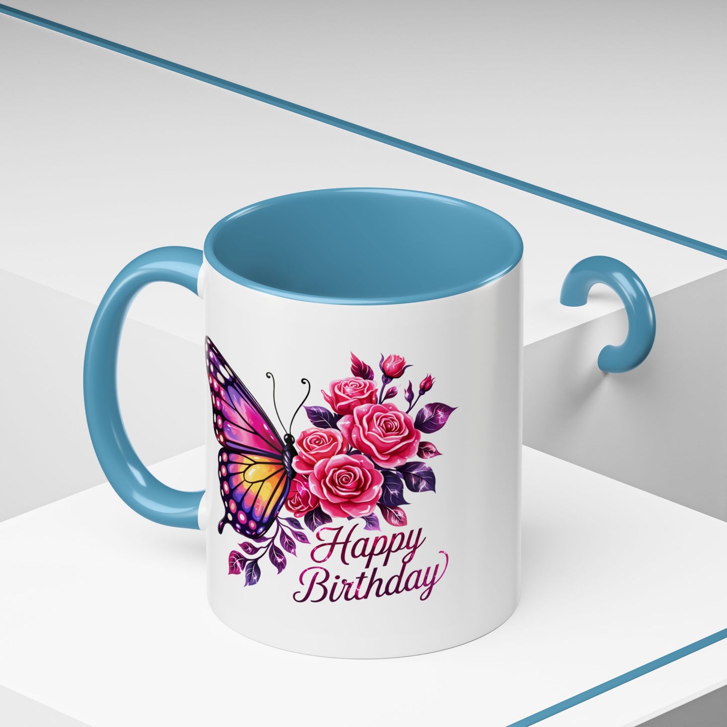Birthday Mug - Butterfly Flowers