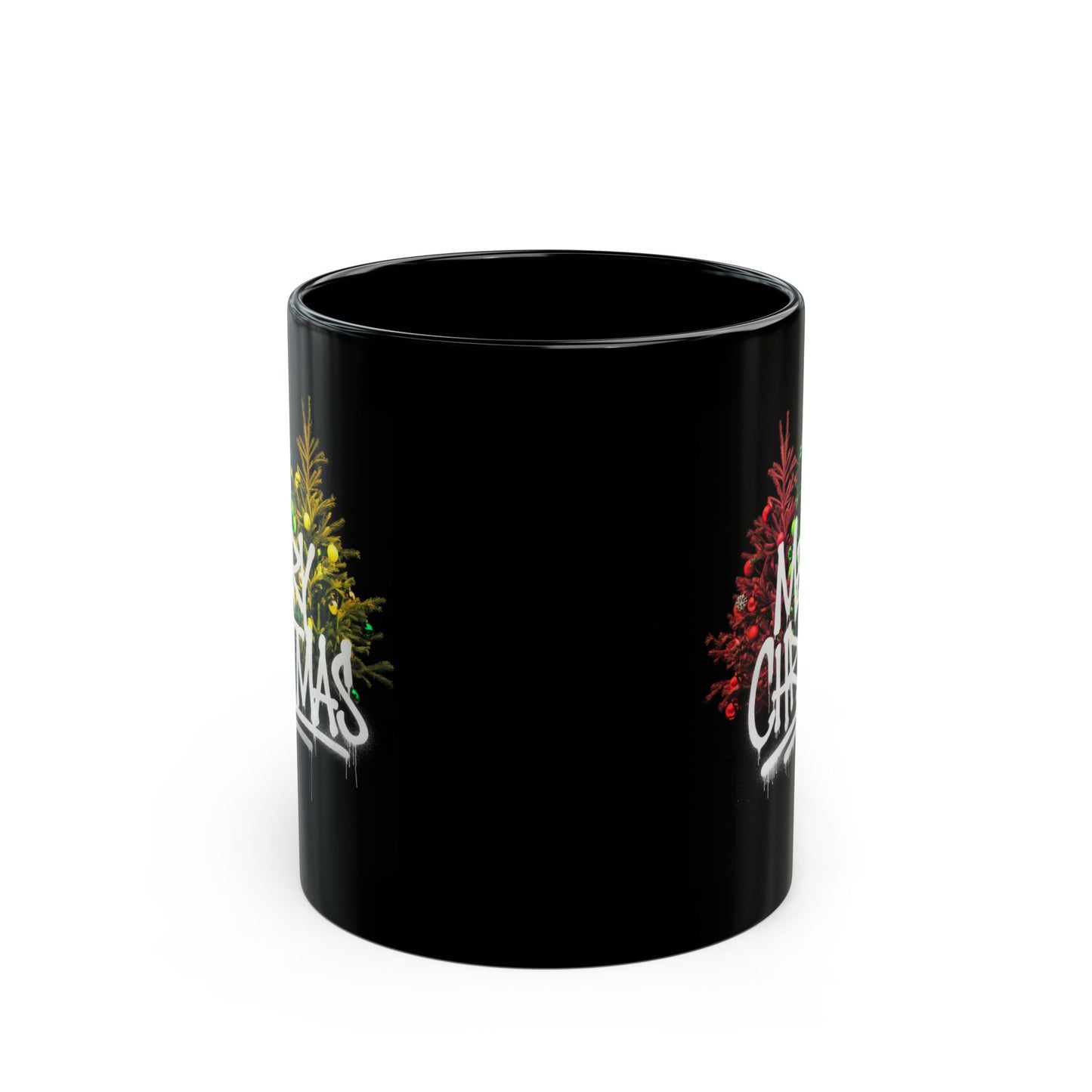 Christmas Mug - Merry Christmas White Text Graffiti