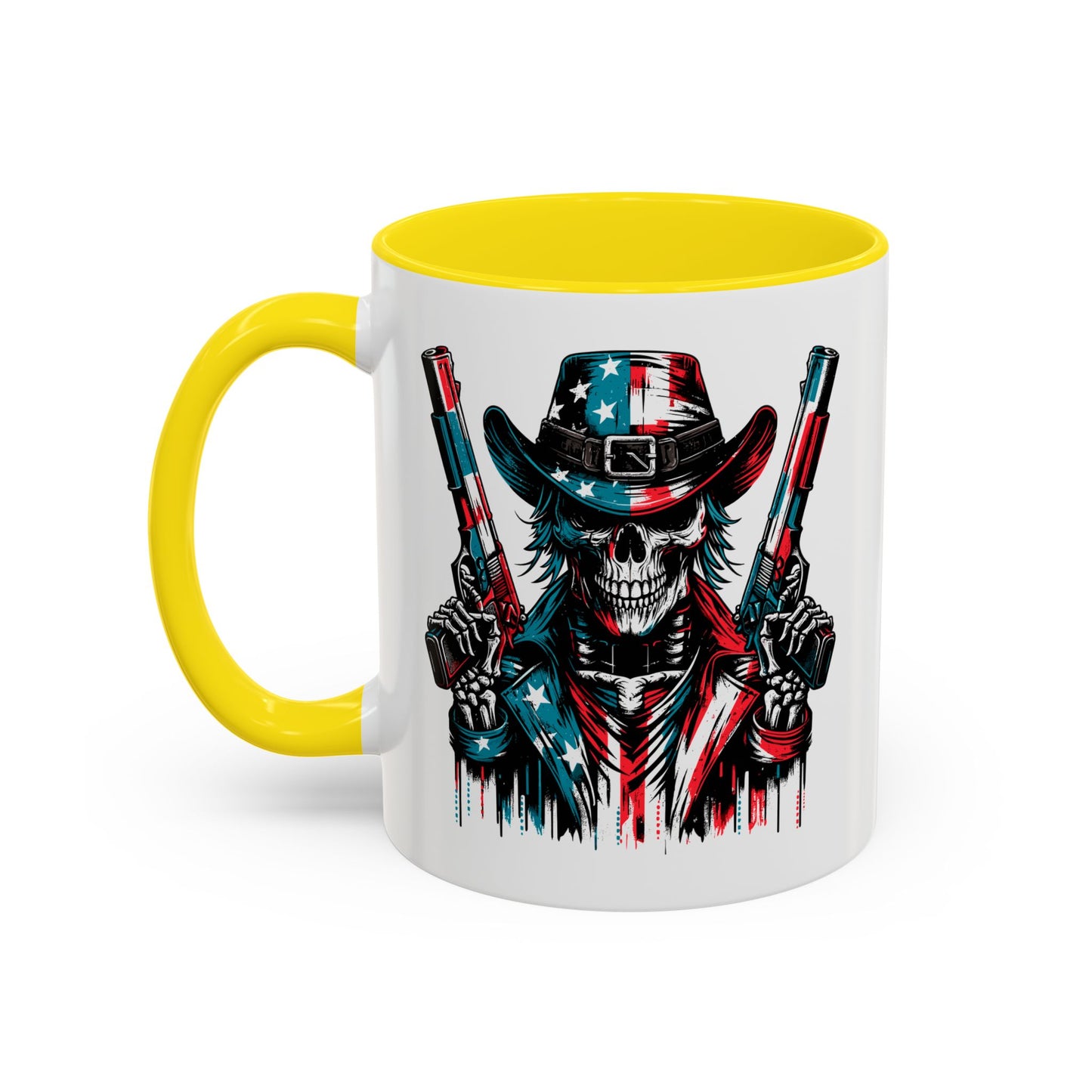 4th of July Mug - Skeleton with American Flag