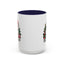 Christmas Mug - Merry Christmas White & Black Text Santa Trees Presents