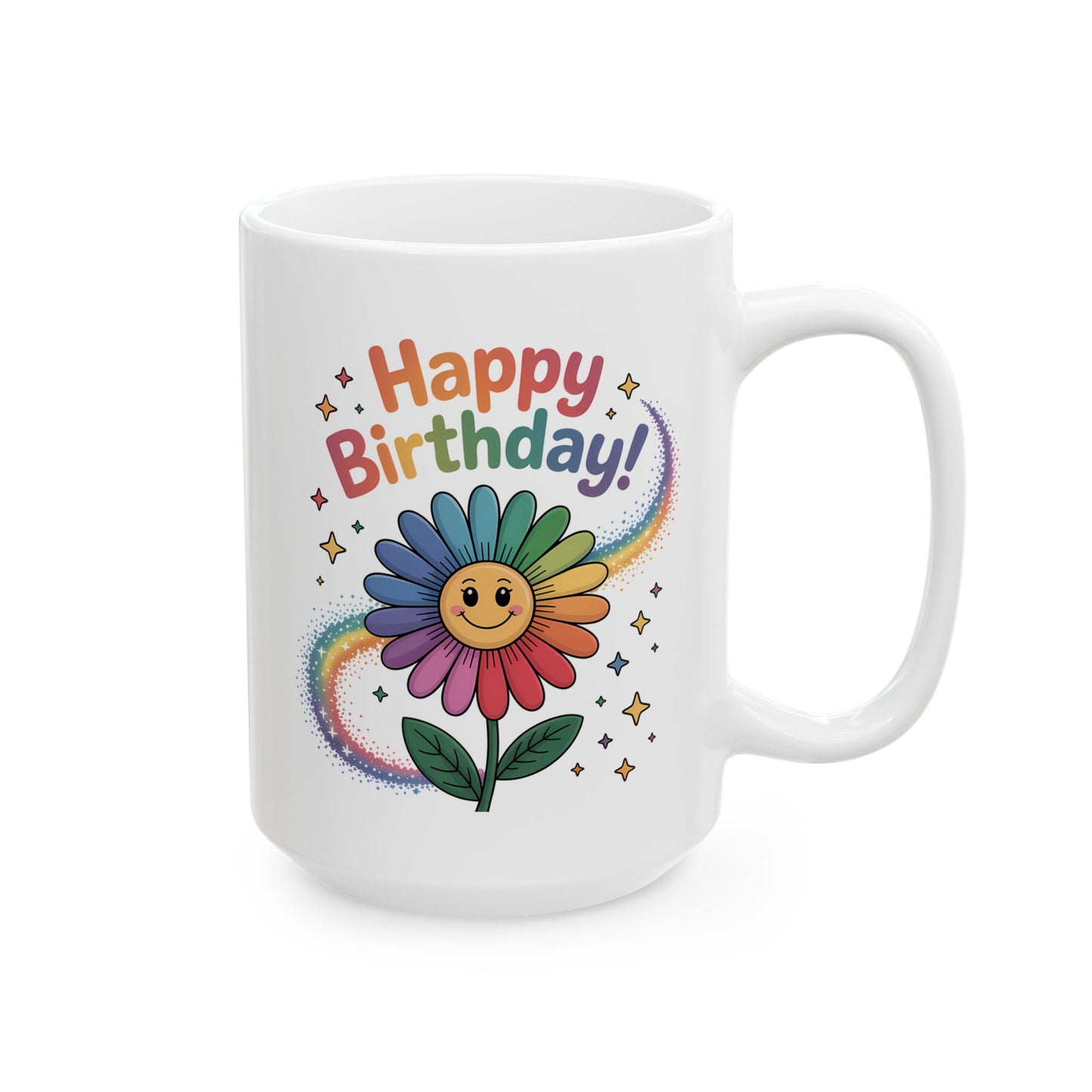 Birthday Mug - Happy Birthday Smiley Sun Flower