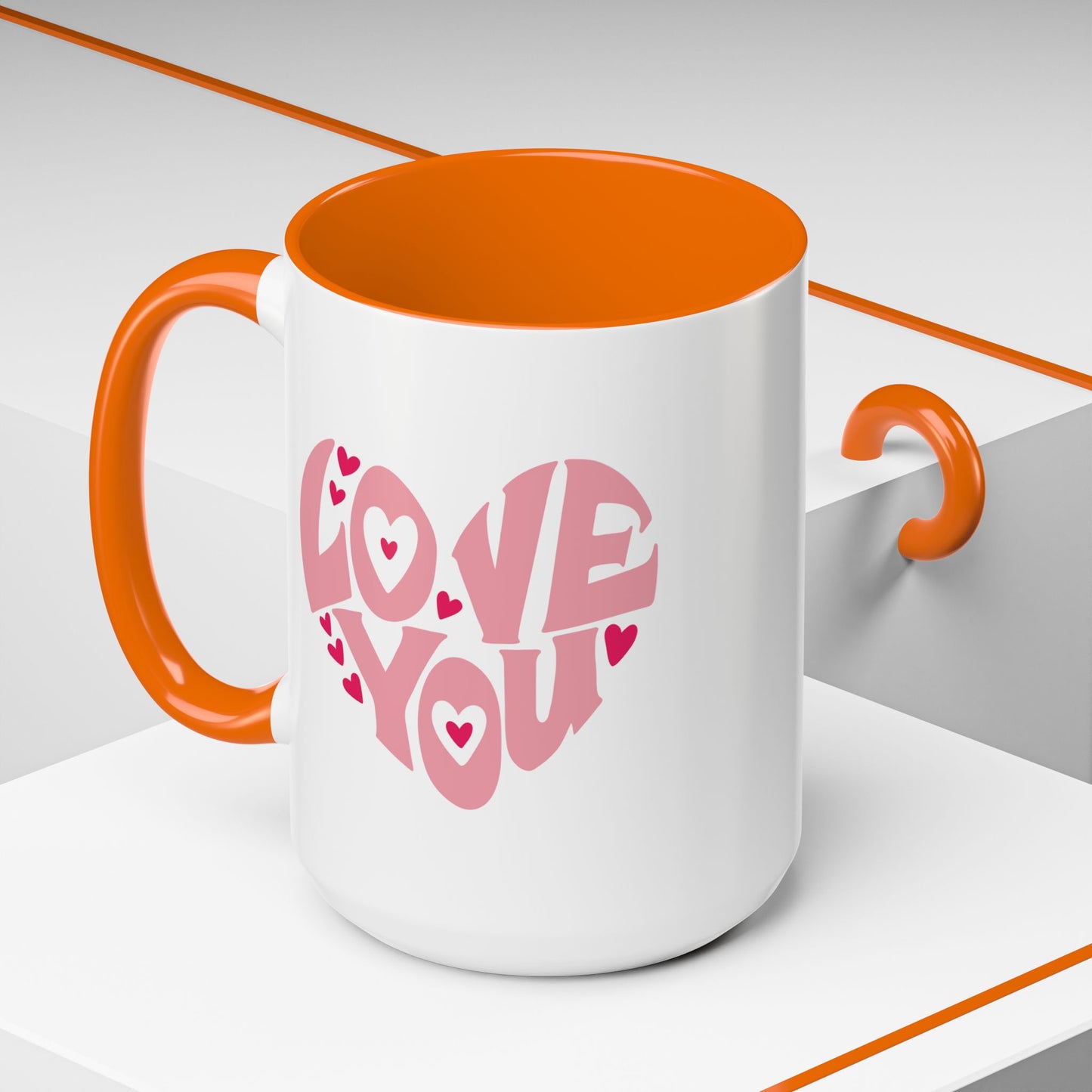 Valentine's Day Mug - Love You Heart Lettering