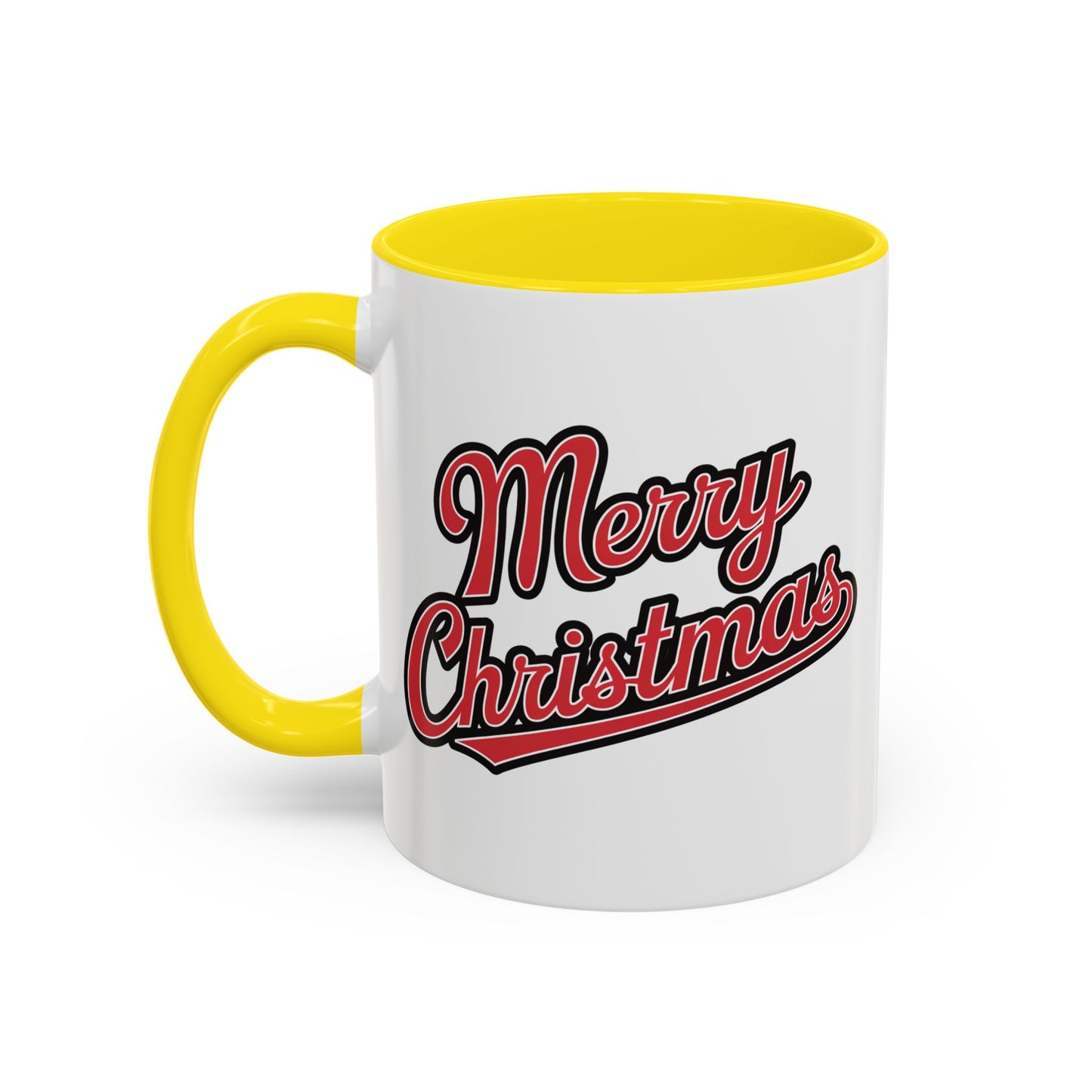 Christmas Mug - Merry Christmas Red & Black Baseball Text