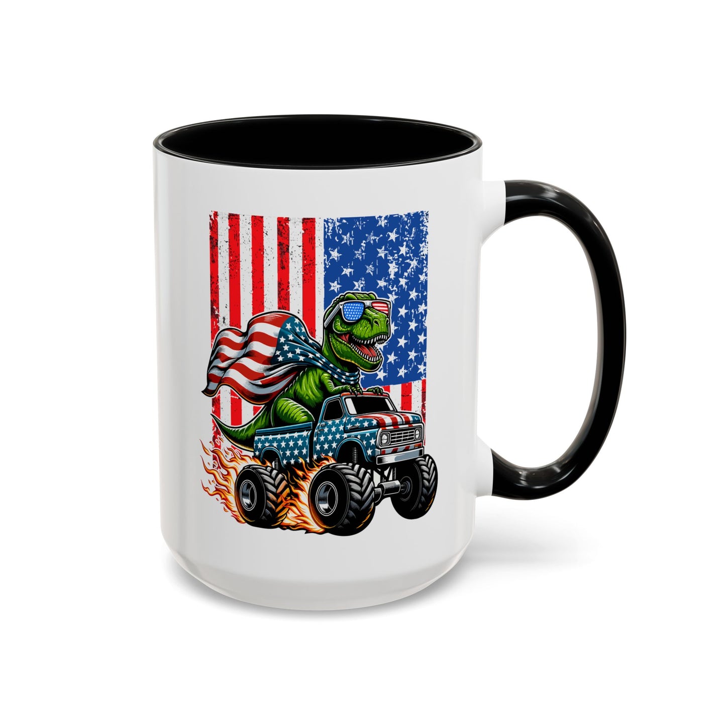 4th of July Mug - T Rex Riding Monster Truck