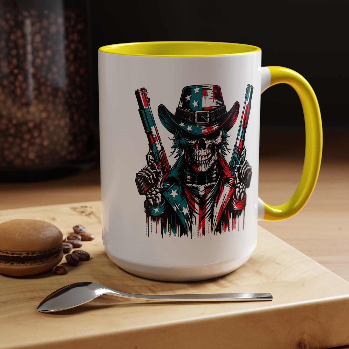 4th of July Mug - Skeleton with American Flag