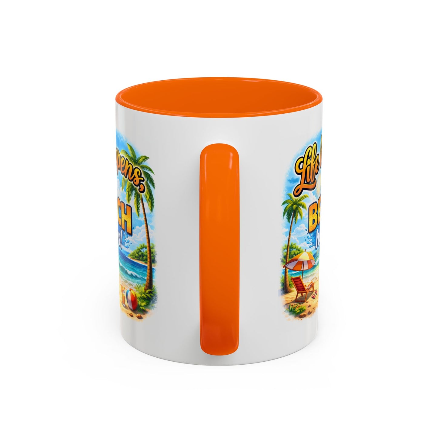 Humor Mug - Life Happens the beach Helps