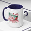 Christmas Mug - Merry Christmas Green & Red Text Star Candy Cane Stocking Snowflake
