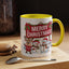 Christmas Mug - Merry Christmas White Text Reindeer Snowmen Penguin