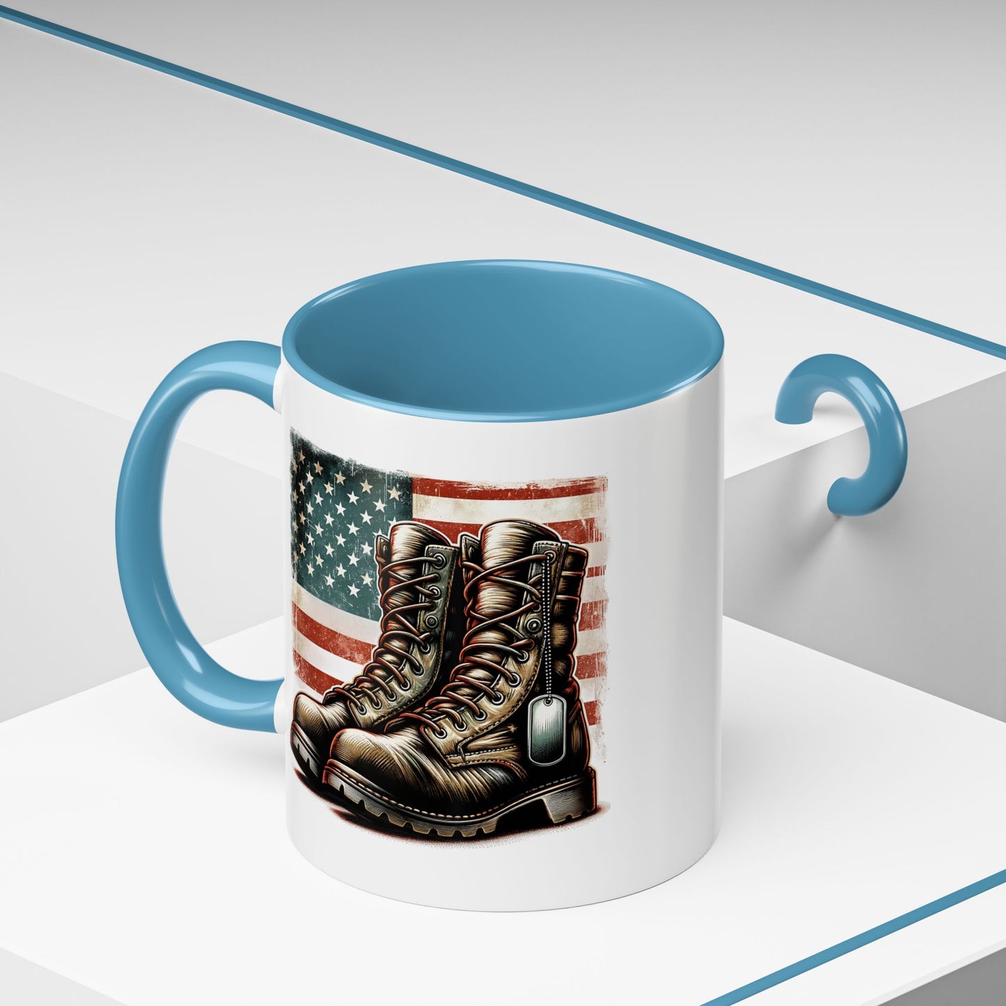 4th of July Mug - Fallen Soldier Boots Flag