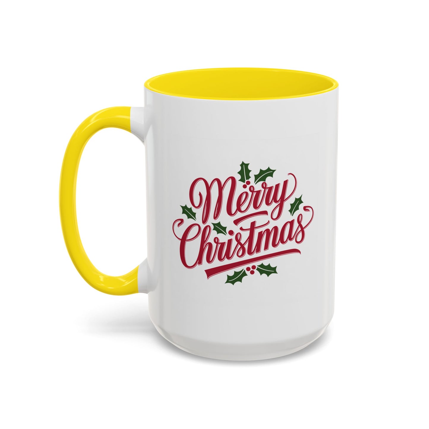 Christmas Mug - Merry Christmas Red Text Mistletoe