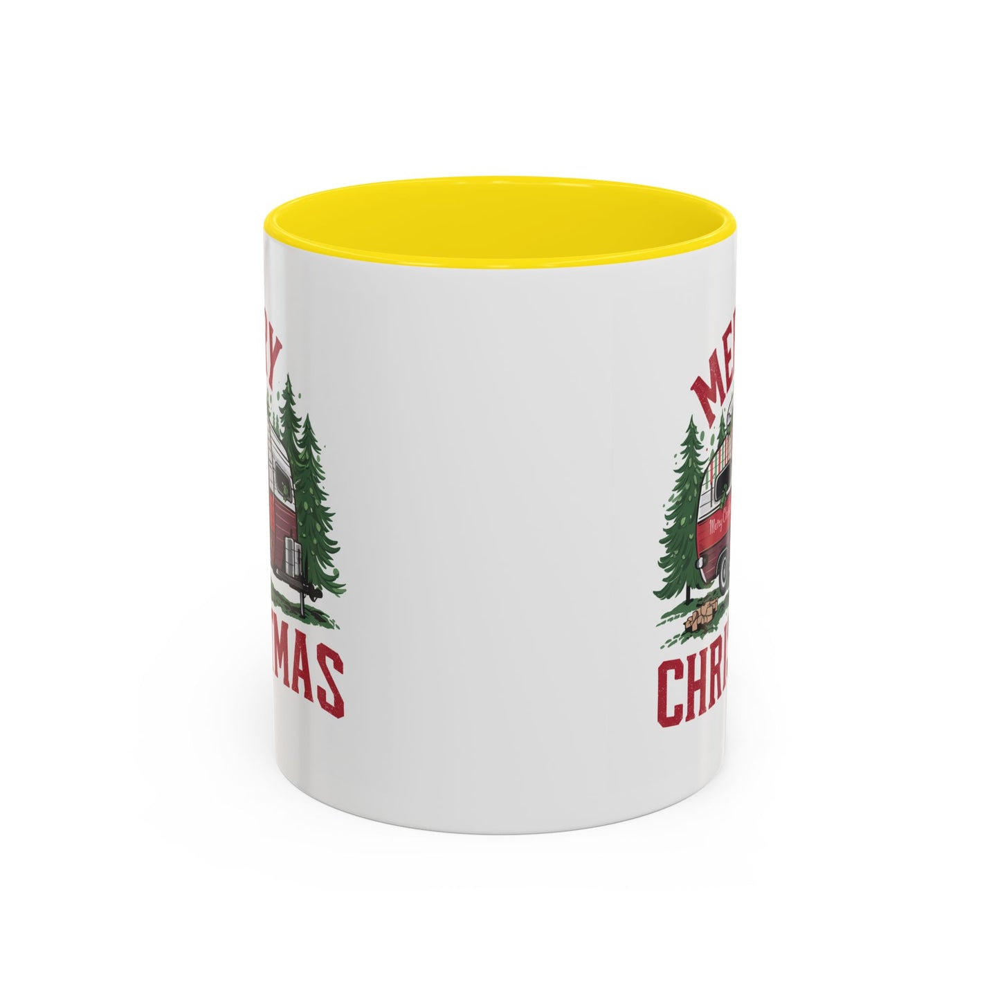 Christmas Mug - Merry Christmas Red & White Camper