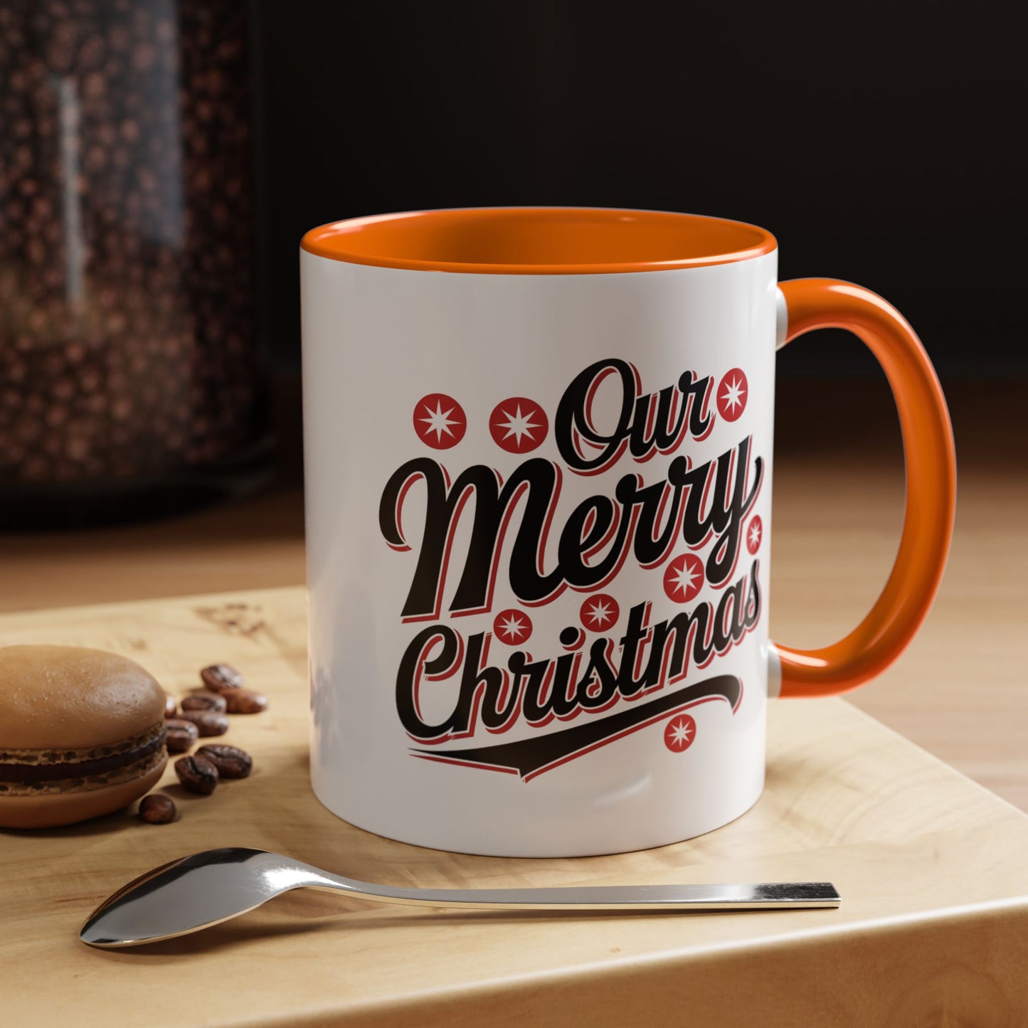 Christmas Mug - Merry Christmas Black Red & White Baseball Text