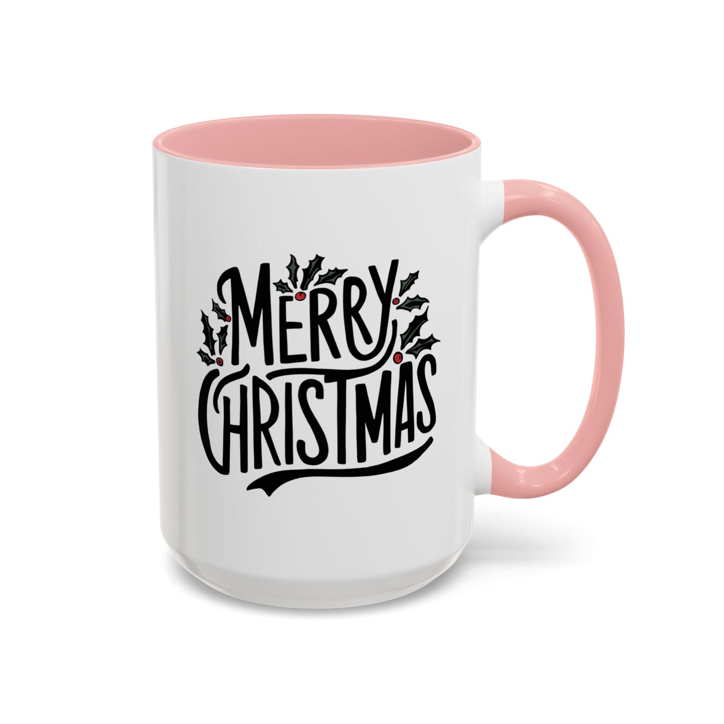 Christmas Mug - Merry Christmas Black Text Mistletoe
