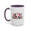 Christmas Mug - Merry Christmas Green & Red Text Santa