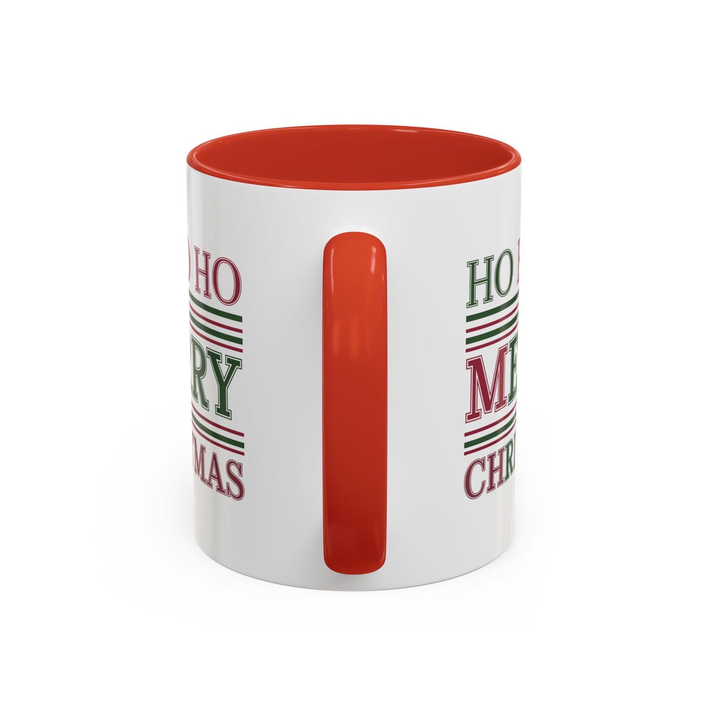 Christmas Mug - Ho Ho Ho Merry Christmas Red & Green Text 3