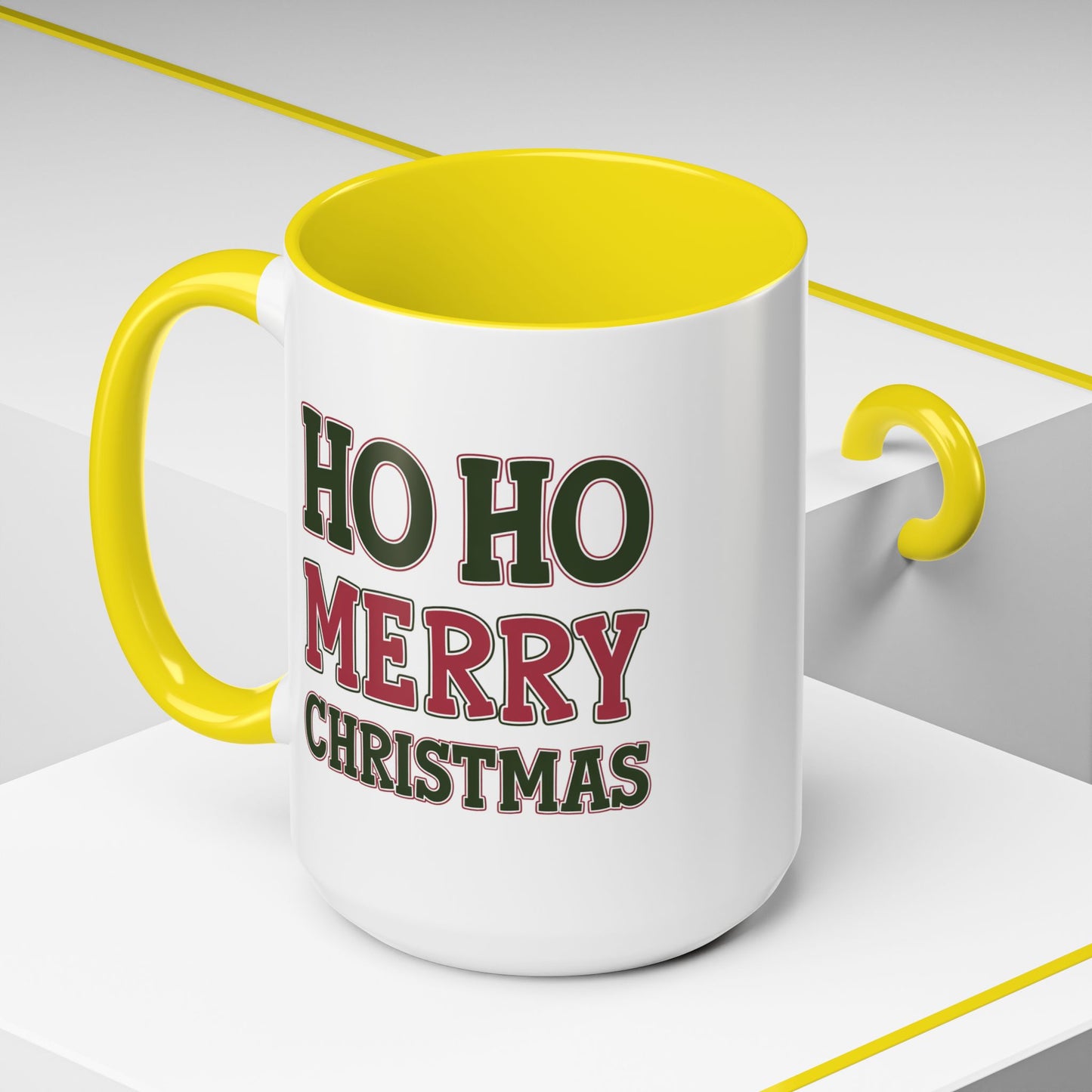 Christmas Mug - Ho Ho Ho Merry Christmas Red & Green Text 4