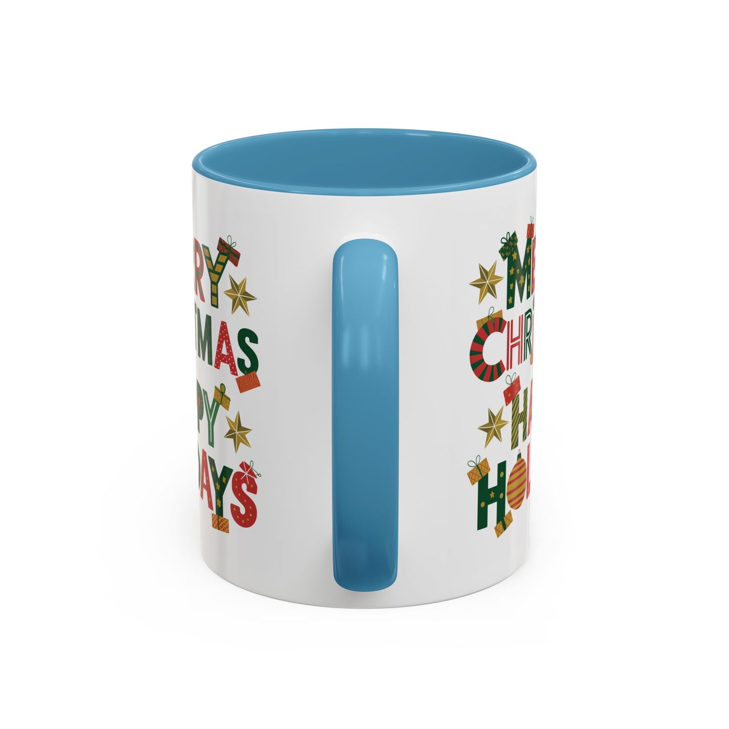 Christmas Mug - Merry Christmas Happy Holidays Decorative Text