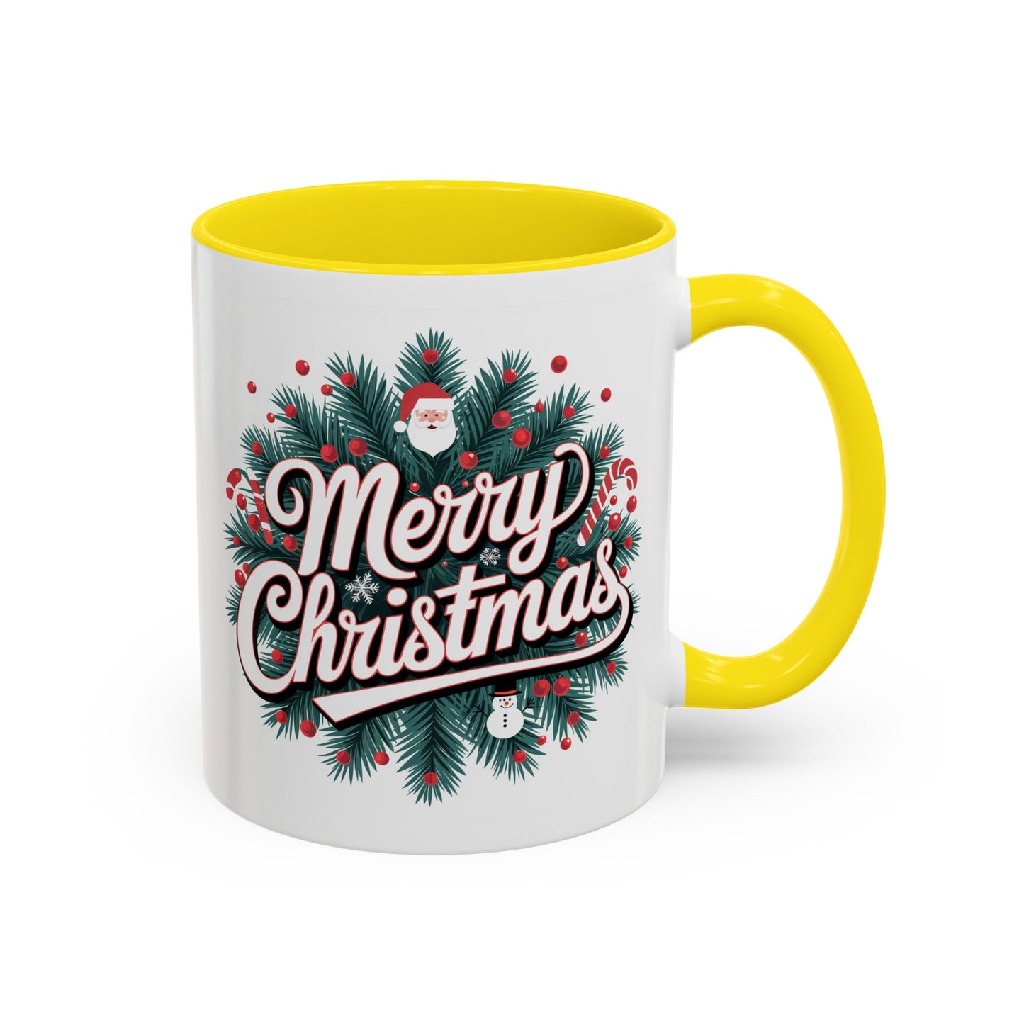 Christmas Mug - Merry Christmas White & Red Embossed Text