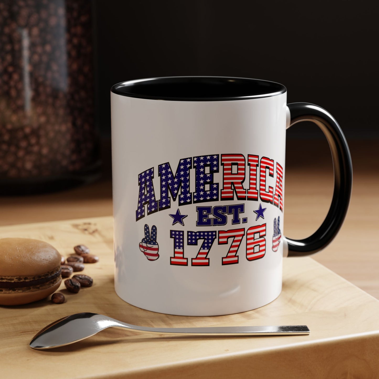 4th of July Mug - American Est 1776 Patriotic Flag