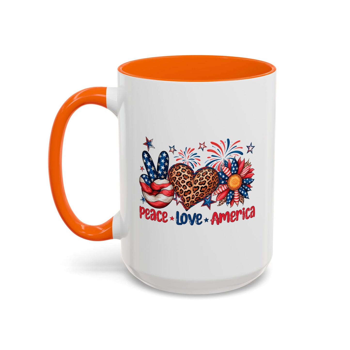 4th of July Mug - Peace Love America