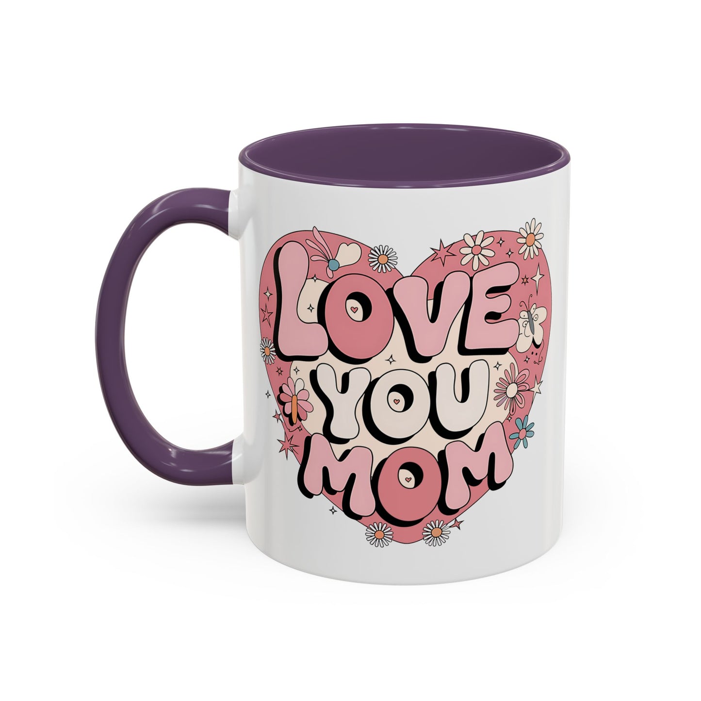 Mother's Day Mug - Love You Mom Retro Heart