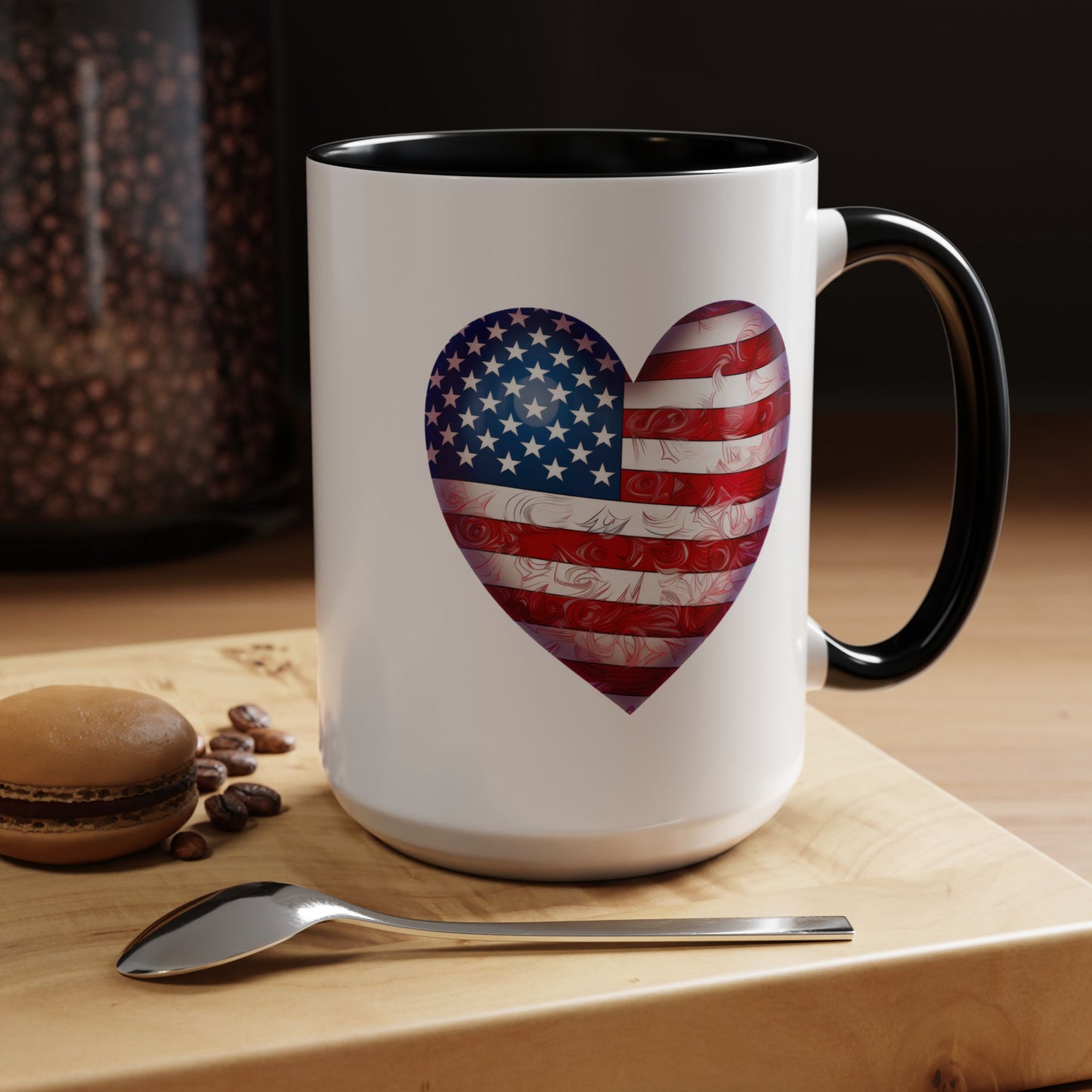 4th of July Mug - Heart American Flag