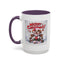 Christmas Mug - Merry Christmas Red Text Puppy Green & Red Top
