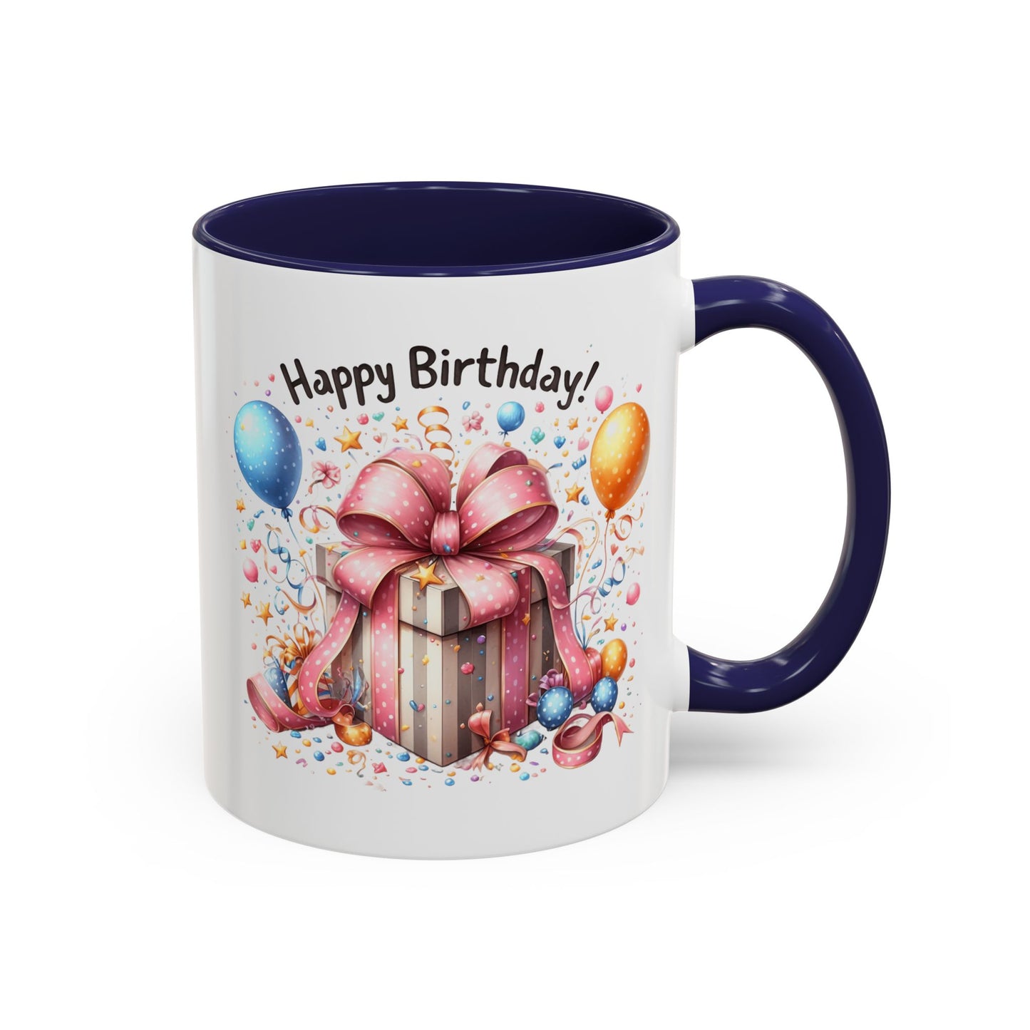 Birthday Mug - Happy Birthday Pink Ribbon Present