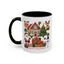 Christmas Mug - Happy Holidays Red Text Reindeer Santa Snowman Presents