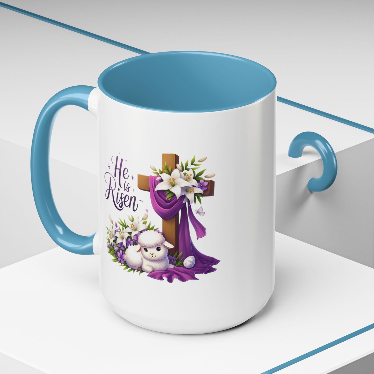 Easter Mug - He Is Risen Cross