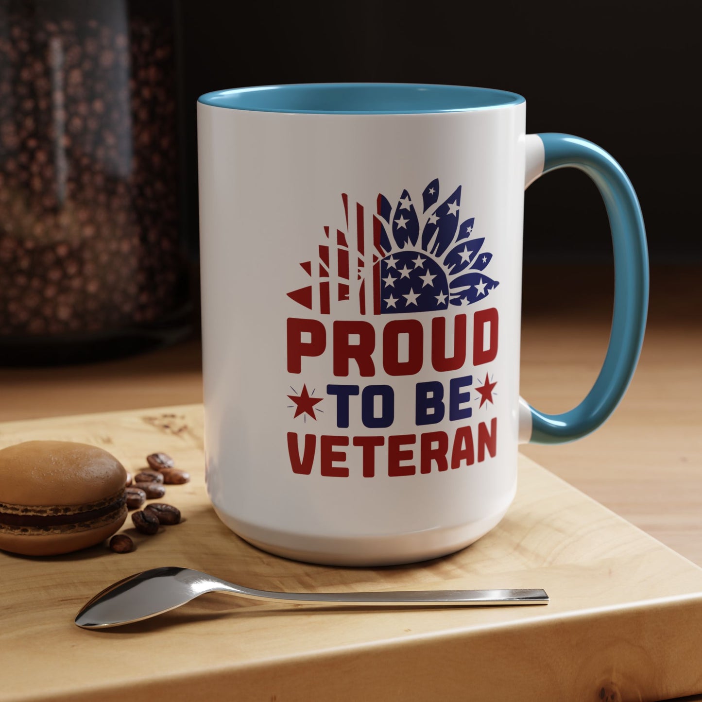 4th of July Mug - Proud to Be a Veteran Sunflower