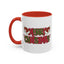 Christmas Mug - Merry Christmas Red & Green Text Hats Candy Canes