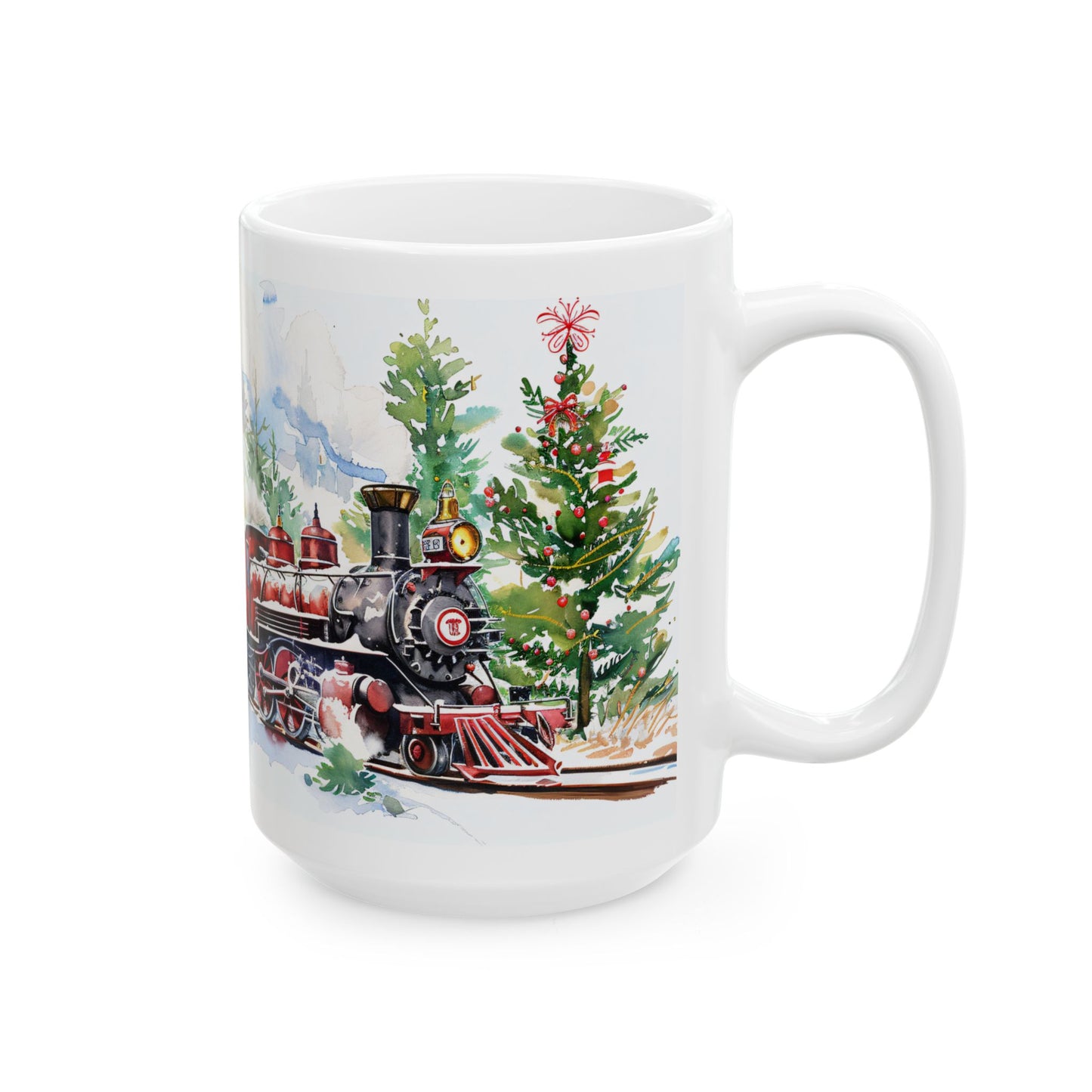 Christmas Mug - Snowy Landscape Train Wrap 2