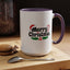 Christmas Mug - Merry Christmas Black Text Hat Cane Misletoe