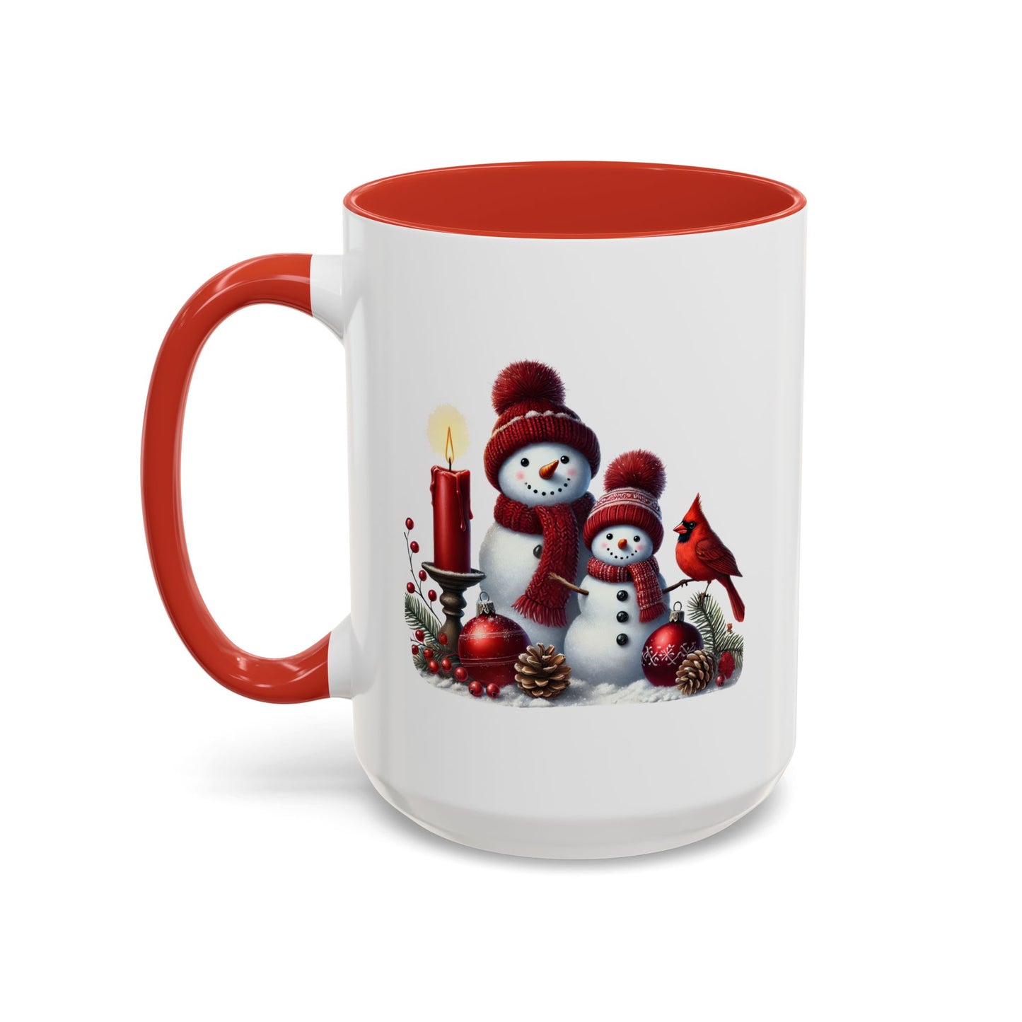Christmas Mug - Burgundy Snowman Family