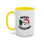 Christmas Mug - Merry Christmas Black Text Santa Tree