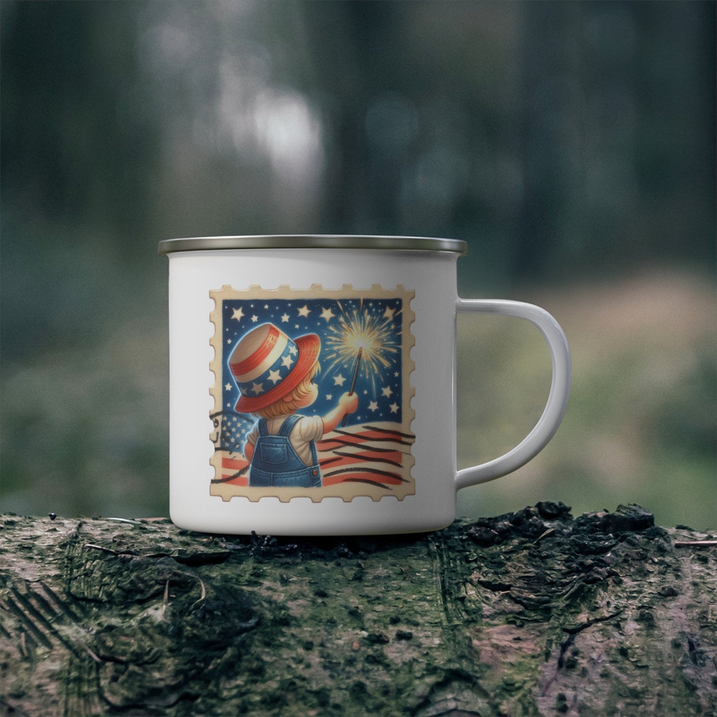 4th of July Mug - Child Fireworks Stamp