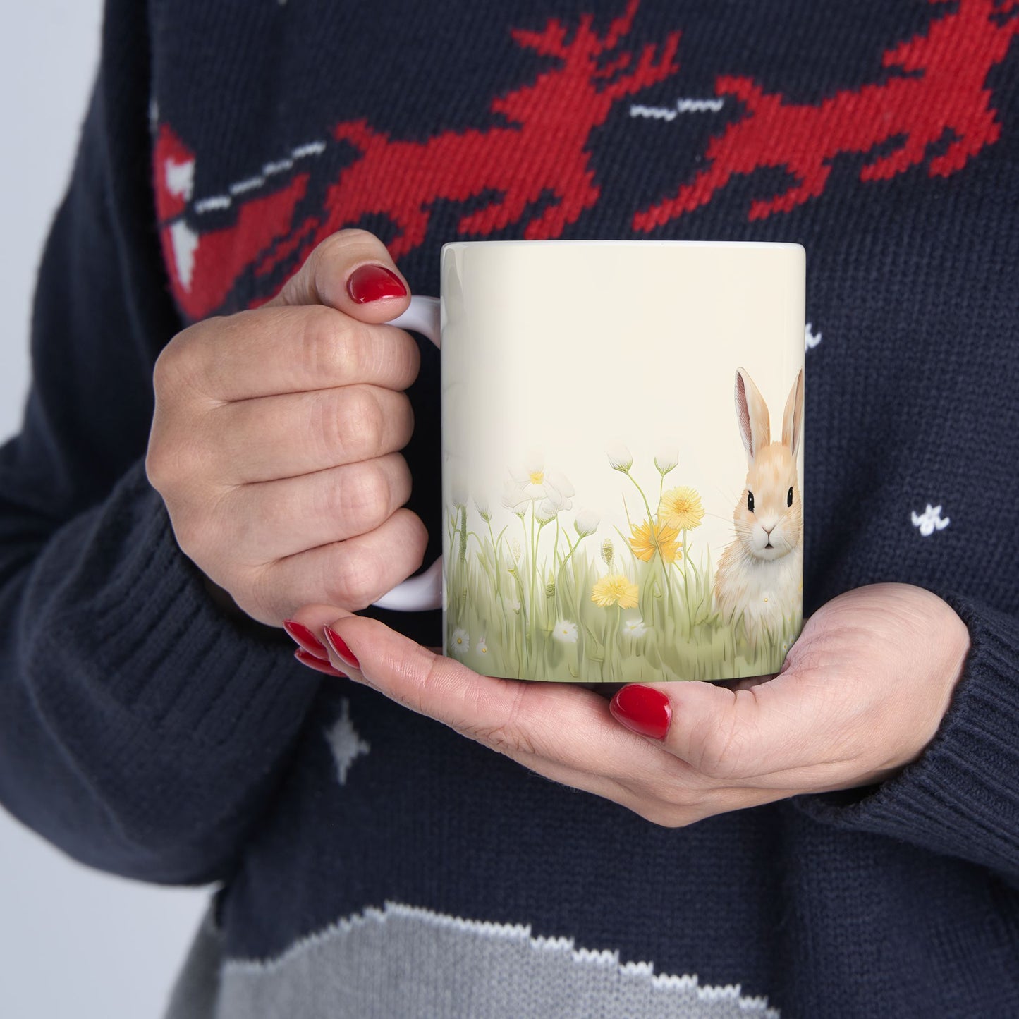 Artistic Mug - Felted Bunnies
