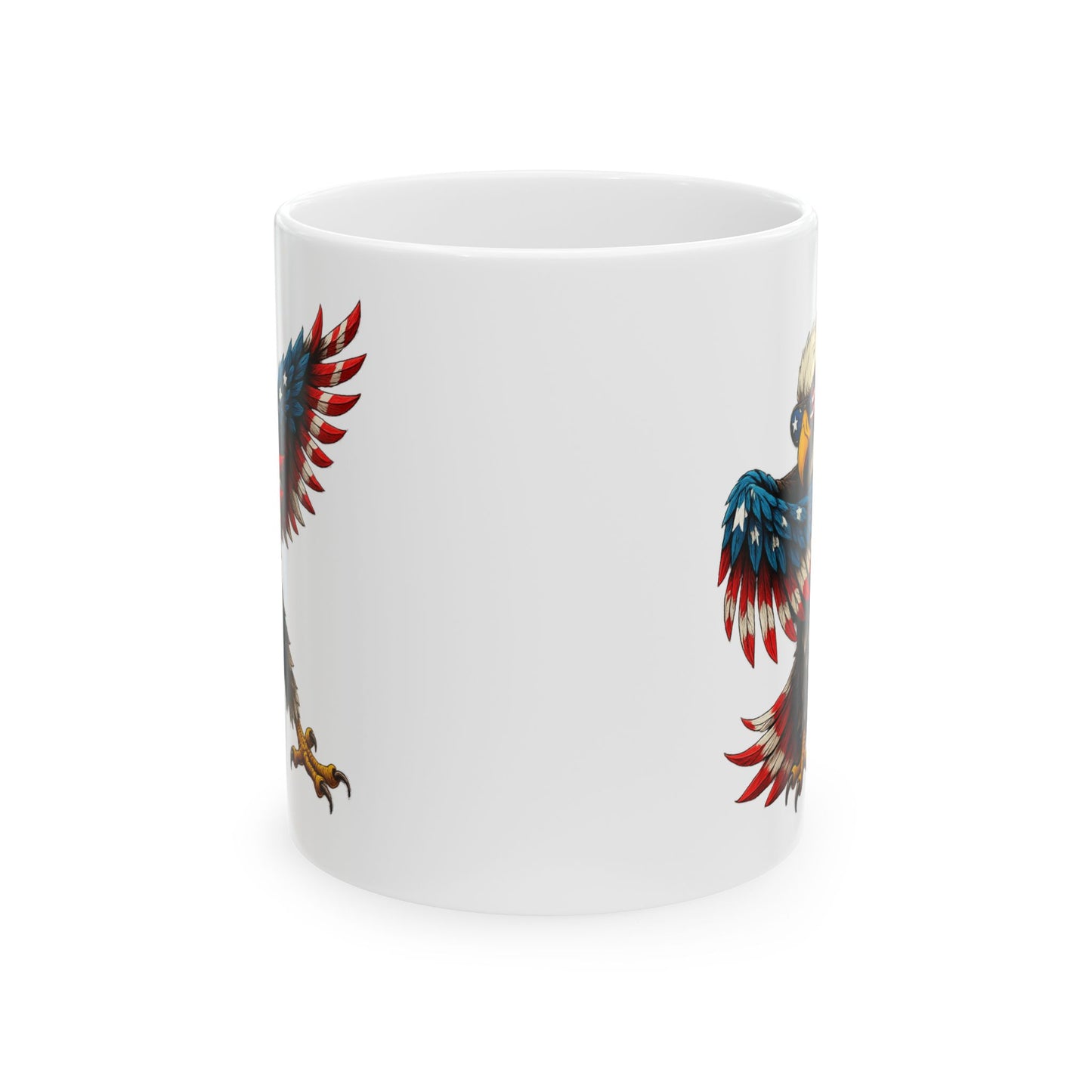 4th of July Mug - Patriotic Bald Eagle American Flag