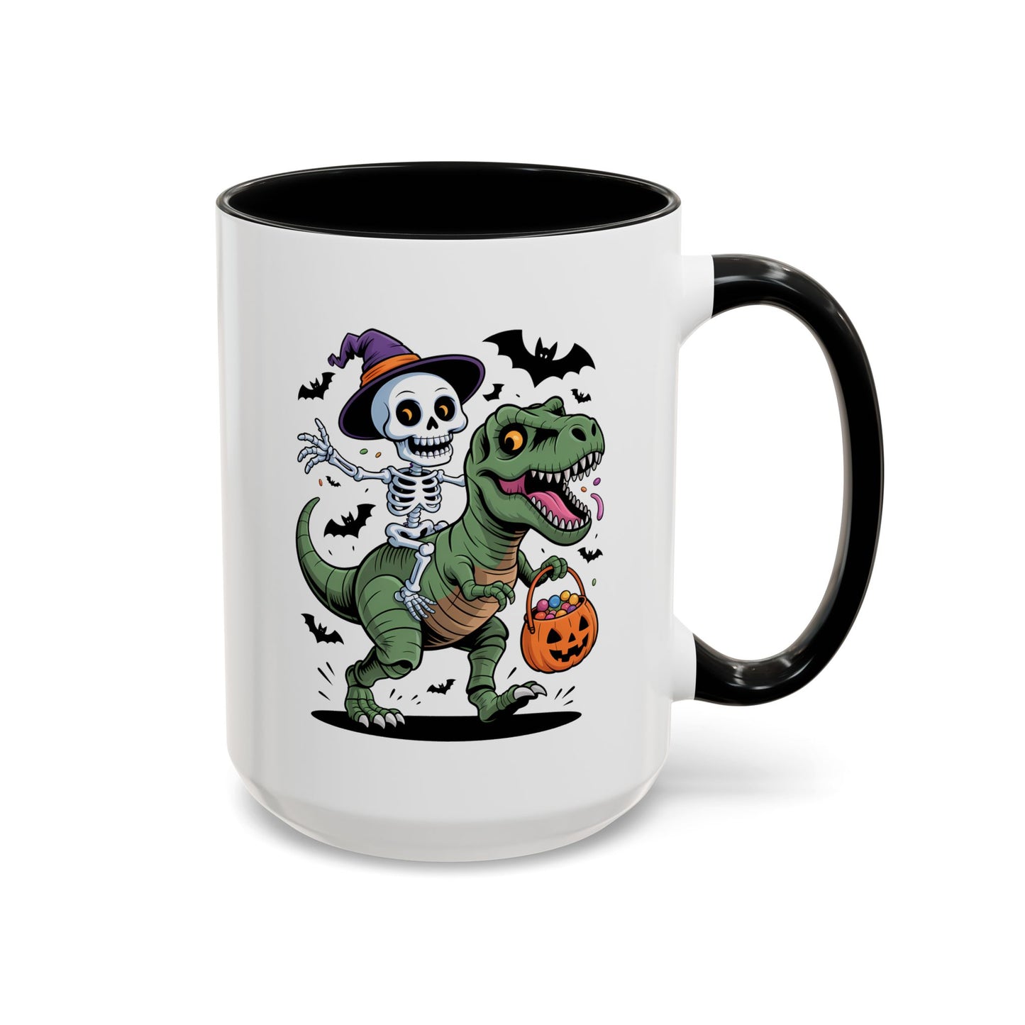 Halloween Mug - Skeleton Riding Dinosaur