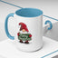 Christmas Mug - Merry Christmas White & Green Text Gnome Lights