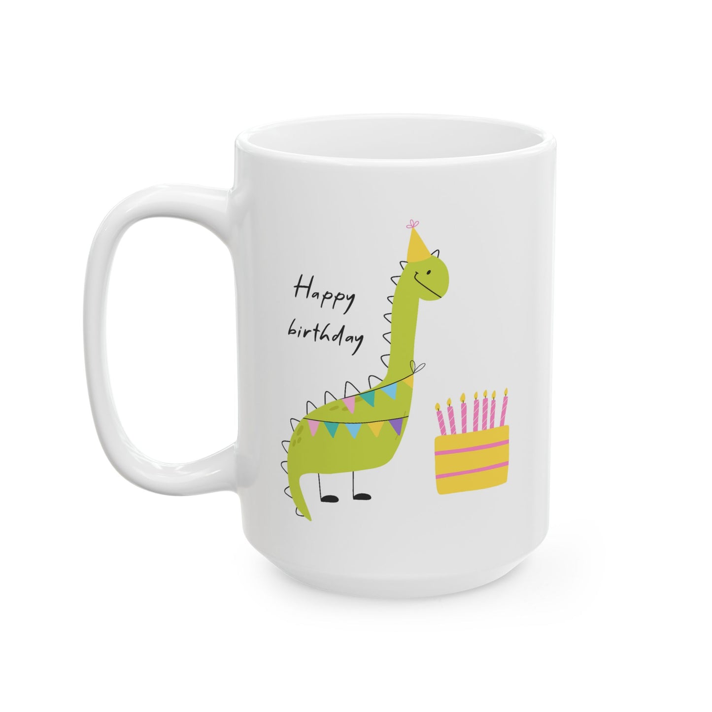 Birthday Mug - Happy Birthday Dinosaur Cake